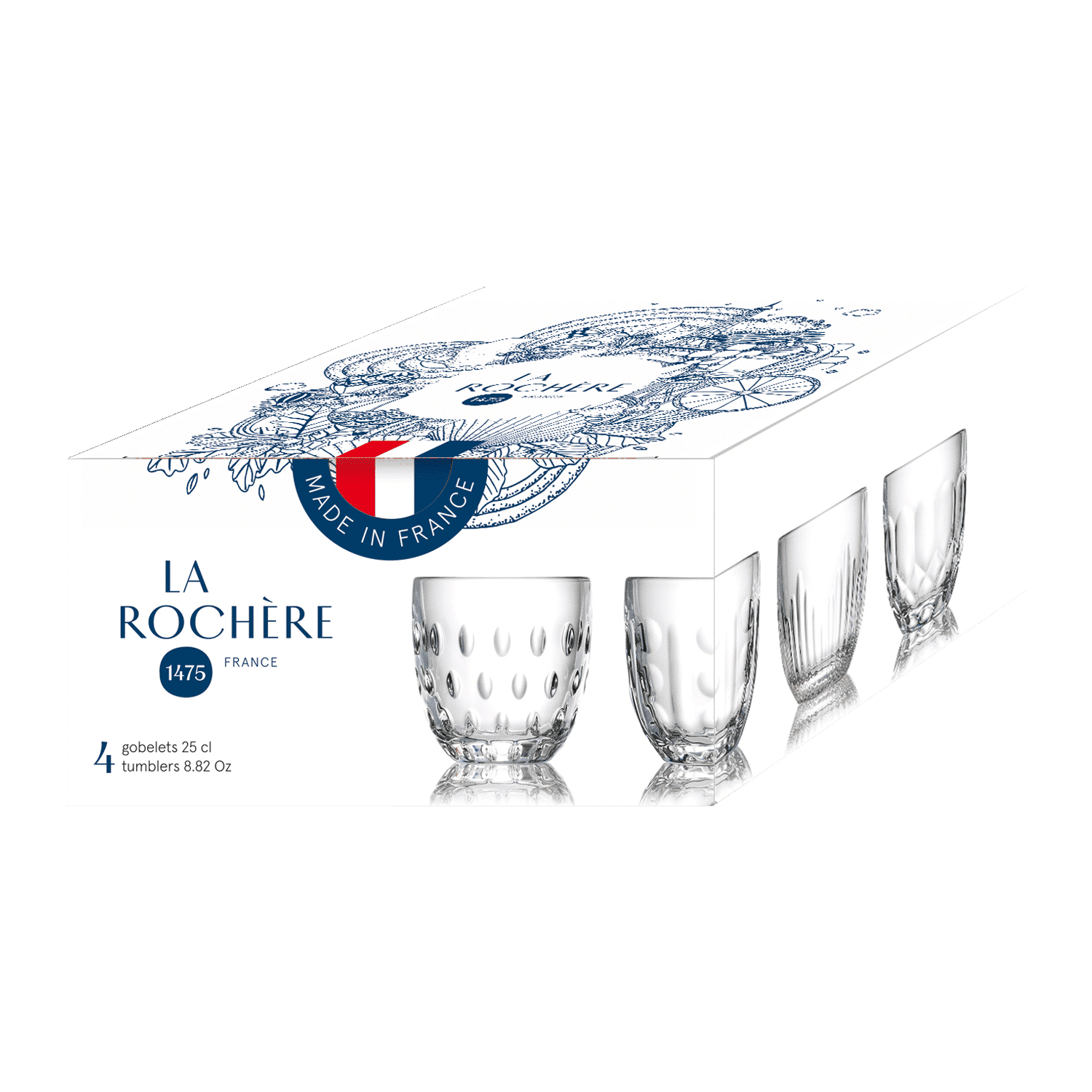 La Rochère Troquet Tumblers 23 Cl Assorti - 4 Stuks - Glazen.nl
