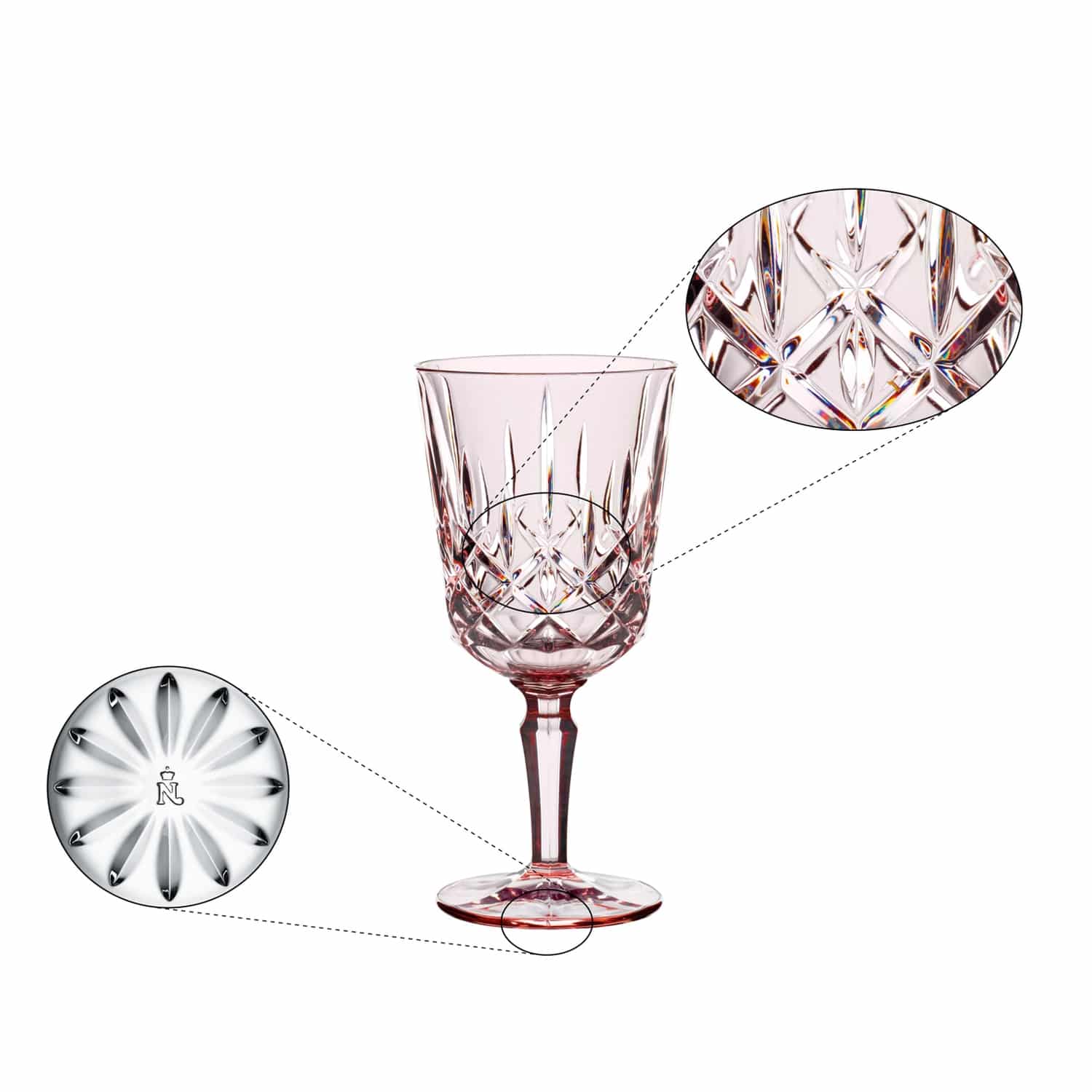 Nachtmann Noblesse Wijnglas 35,5 Cl Roze - 2 Stuks - Glazen.nl