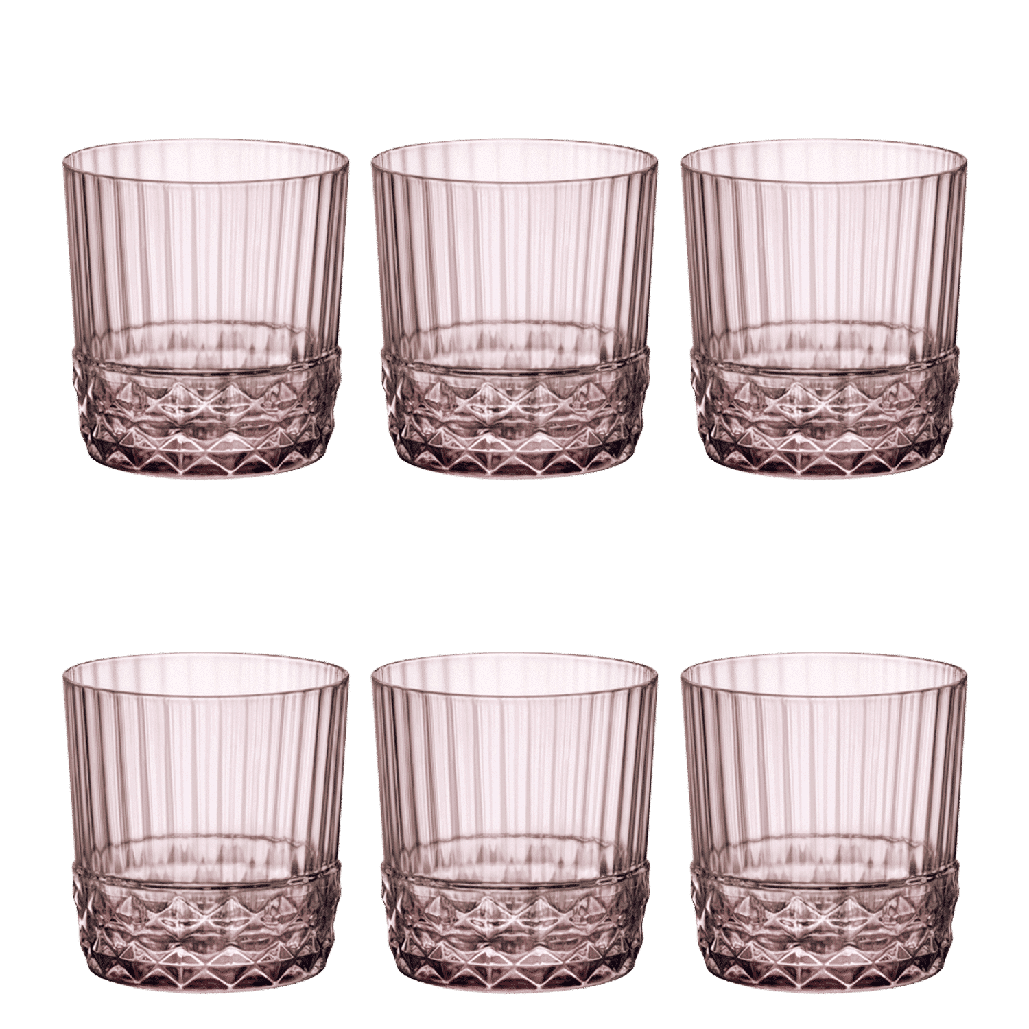 Bormioli Rocco America'20S Tumbler 37 Cl Roze - 6 Stuks - Glazen.nl