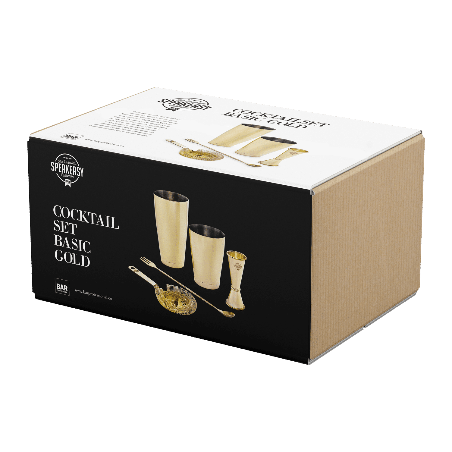 Speakeasy Cocktail Set Goud - 4 - Delig - Glazen.nl